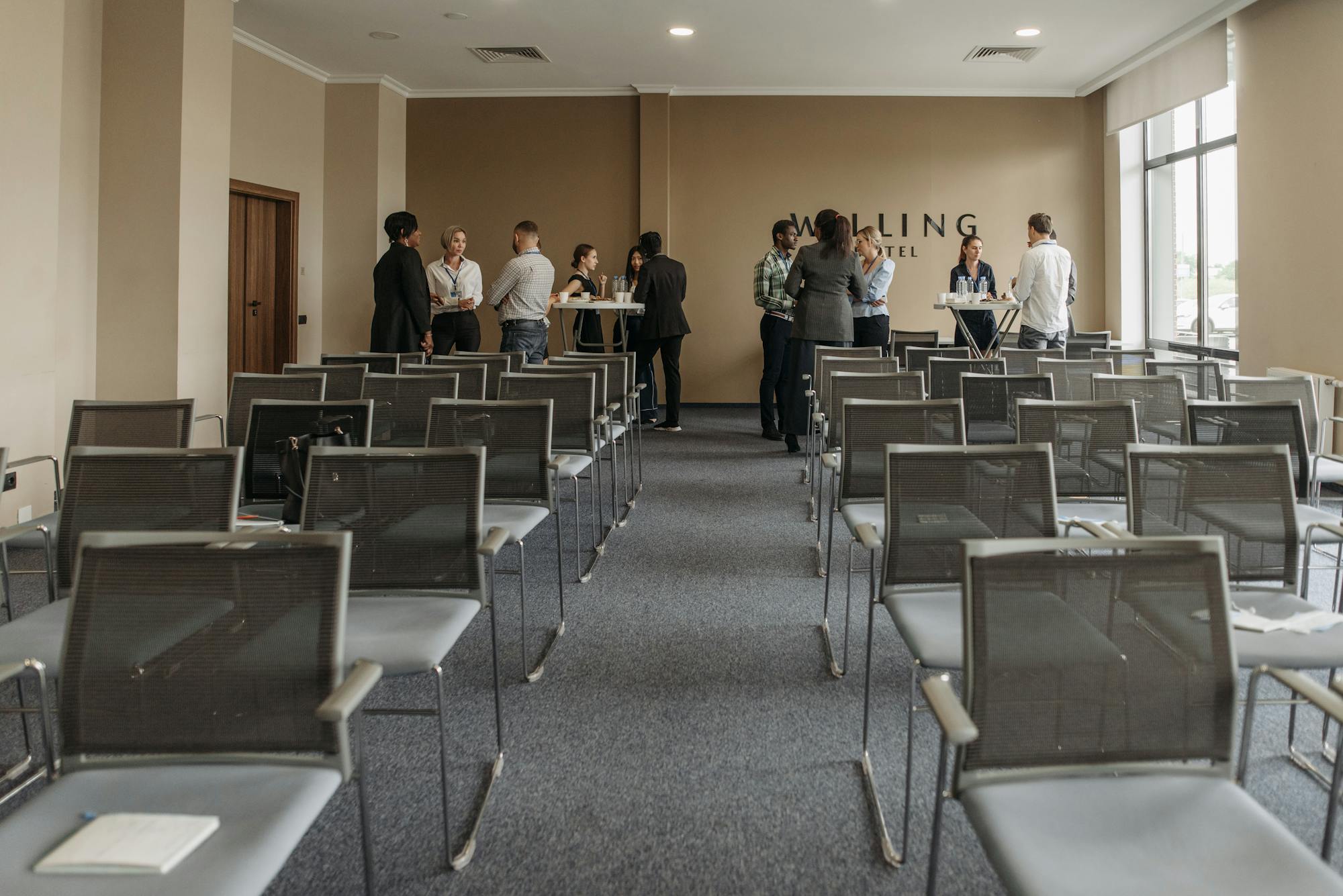 Coffee break in a corporate meeting room